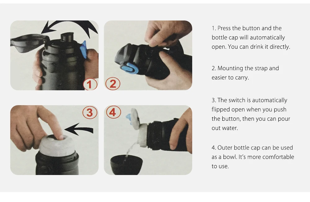 800ML Stainless Steel Vacuum Insulated Bottle Outdoor Sports Thermal Coffee / Water Kettle