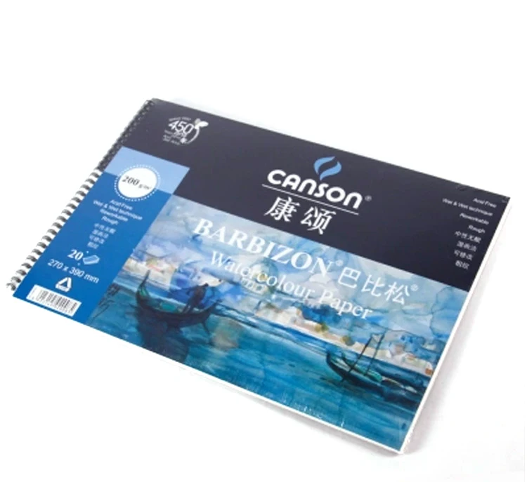 20pcs/ lot Canson 8k 200g 39*27cmbarbizon watercolor paper wotercolor book art paper from france AGW001 painting canvas