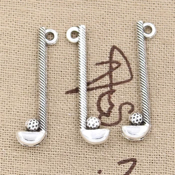 

25pcs Charms Golf Club Ball 32x8mm Antique Bronze Silver Color Pendants DIYCrafts Making Findings Handmade Tibetan Jewelry
