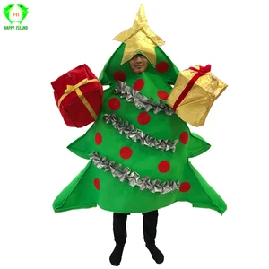 Christmas Tree Costume with Present Shoe Covers Women Christmas Fancy Dress Up Cosplay Costumes Plush Mascot Costume