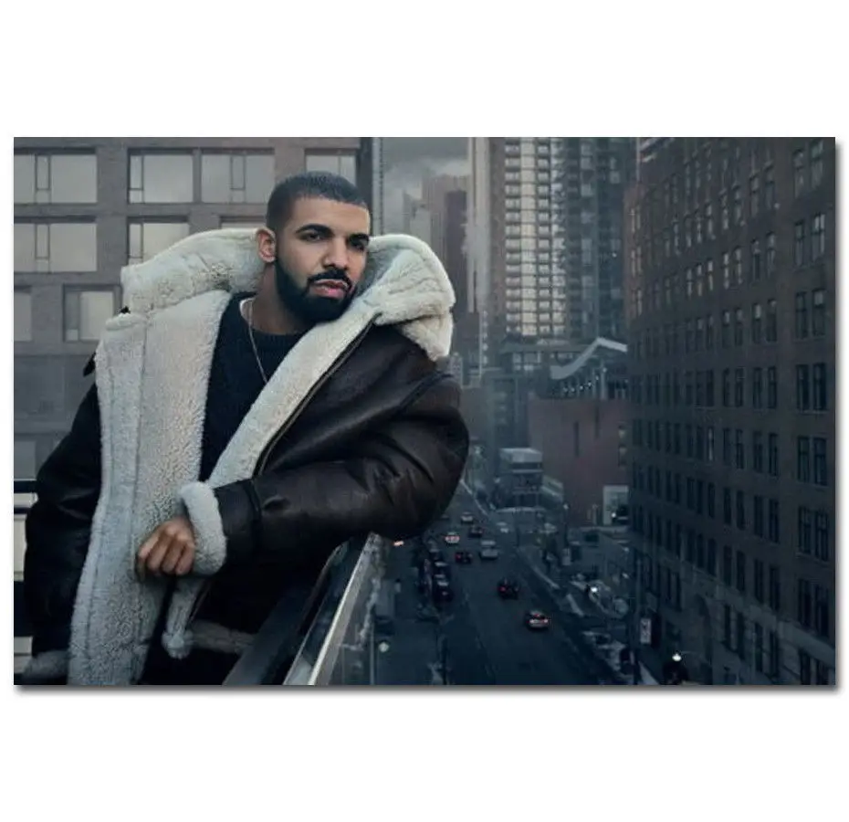 Drake Grammy Rap Hip Hop Music Star Singer-Silk Art Poster Wall Sicker Decoration Gift