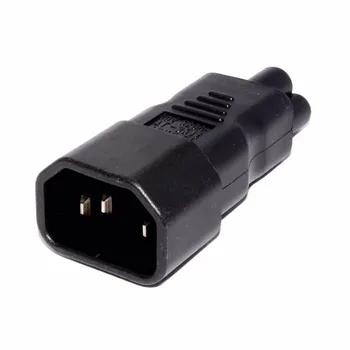 

IEC 320 Adapter 3 Poles Socket C14 to Cloverleaf Plug Micky C5 Straight Extension Power Adapter