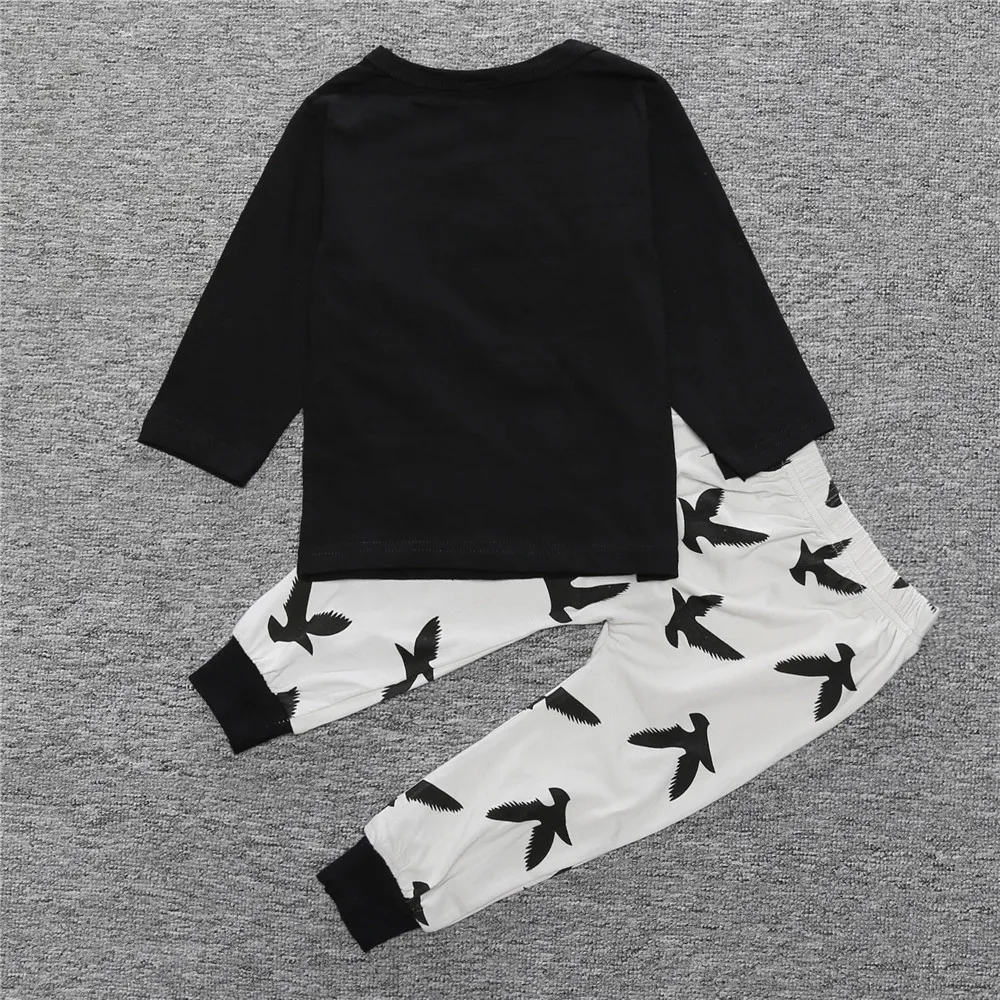 Комплект одежды для малышей, футболка с рисунком лисы Топы+ штаны, 2 предмета, одежда для маленьких мальчиков Одежда для новорожденных мальчиков roupa infantil SY146