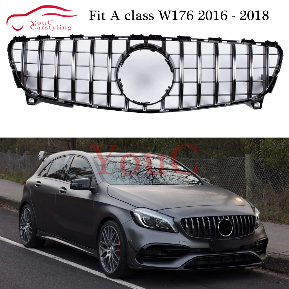 W176 GT решетка передний бампер R гриль для Mercedes A класса facelift 2016 2017 2018 A180 A200 A250 A45 AMG GTR