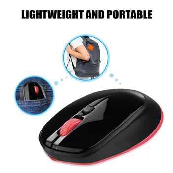 

Bluetooth Wireless Mouse 2400DPI 4 Buttons Rechargeable Optical Mice for Laptop PC Gaming GDeals