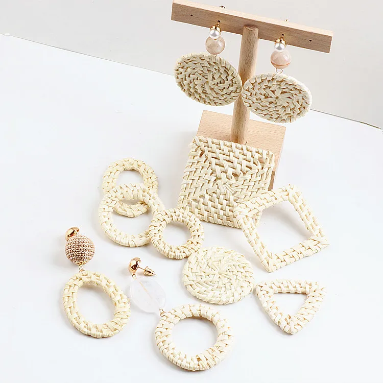 

Ritoule DIY handmade jewelry accessories and bamboo made of pure hand square circle triangle pendant earrings earrings materials