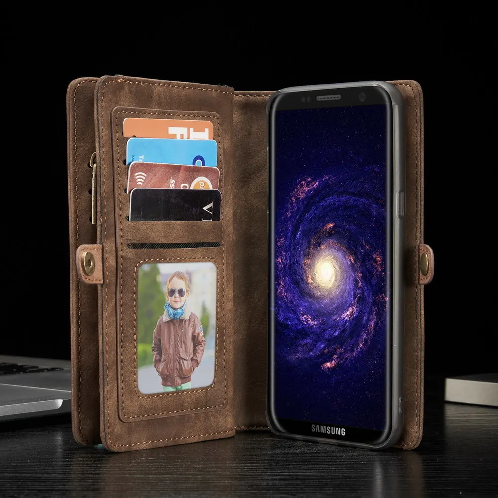 Магнитный чехол бумажник из натуральной кожи для Samsung A50 A40 A70 A51 A71 Galaxy Note10 Plus 9 8 S10 S9