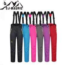 SJ-Maurie женские спортивные зимние лыжные брюки сноуборд брюки съемные подтяжки флисовая одежда однотонные сноубордические брюки
