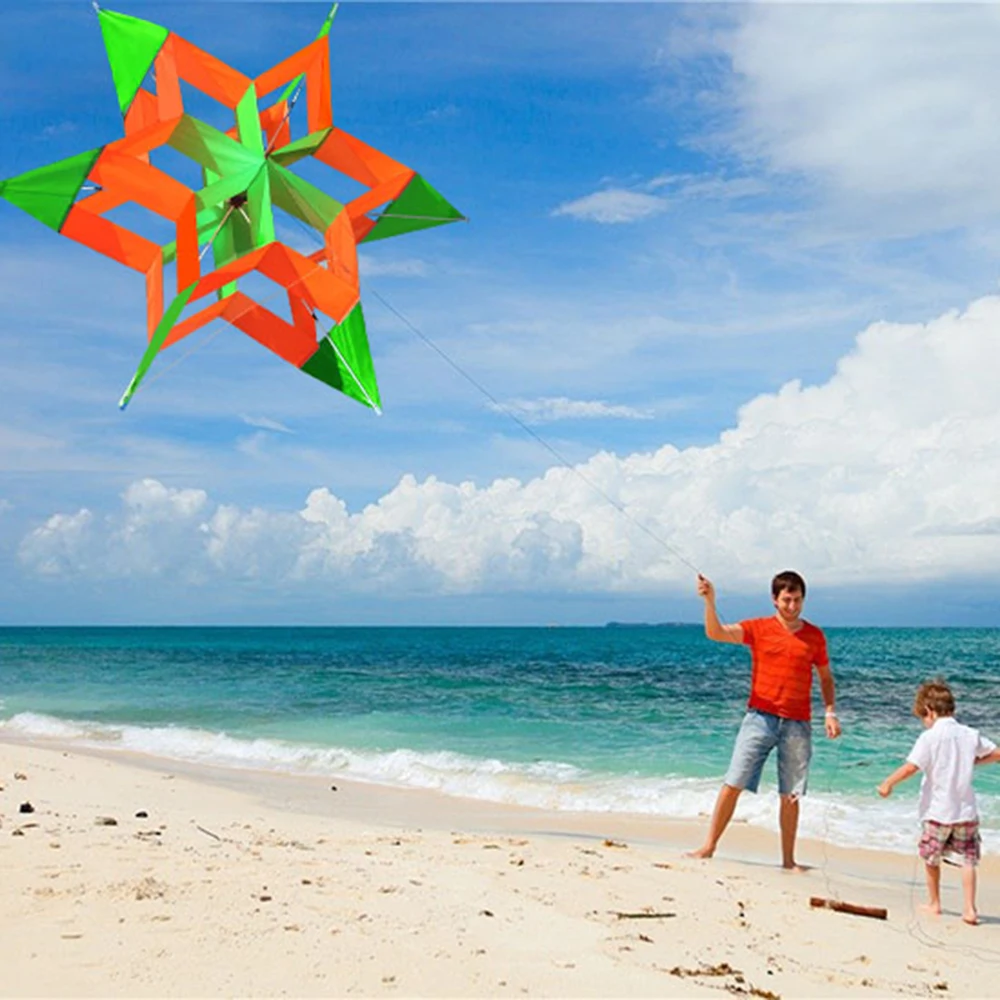

39.4 x 15.0 Inch Colorful Single Line Lotus Kite for Kids and Adults Outdoor Beach Flying Kite with 30m String and Handle