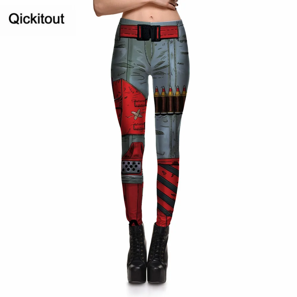 

Qickitout Leggings Fashion Robot Women's Machine Drug Bullet Red Leggings Digital Print Pants Trousers Stretch Pants Drop Ship