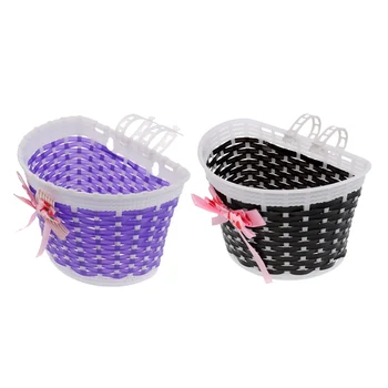 

2 Pieces Lovely Children Kids Bicycle Front Basket Bike Girls Cycle Shopping Holder Handlebar Storage Panniers