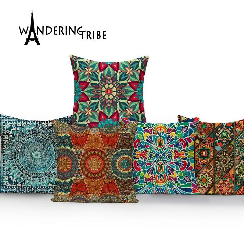 Geometric cover cushion colorful home decor cushions Custom linen