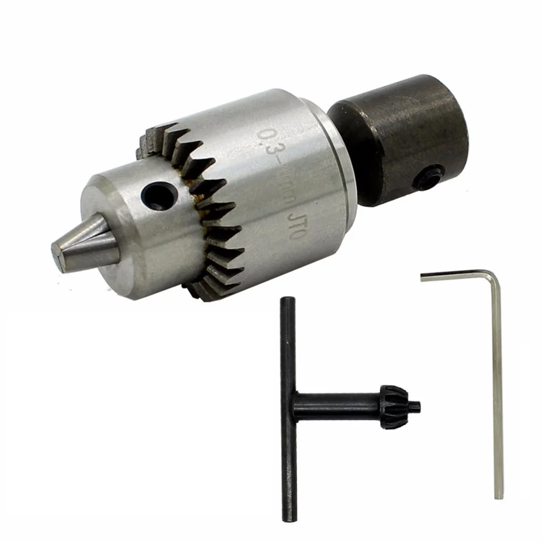 1 Set 0.3-4mm New Electric Drill Chuck  Jt0 Taper Mounted With 5mm Motor Shaft