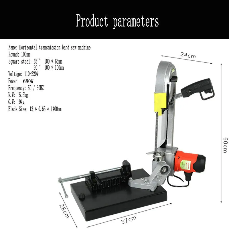 DLY-100 / 680W metal band saw woodworking band saw machine / mini- Saw table saw / power tool cutting machine
