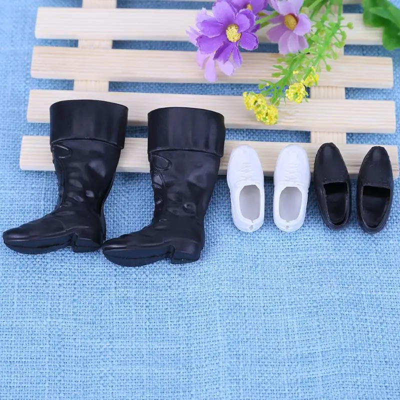 

3 Pairs Doll Shoes High Boots Sneakers for Prince Ken Male Dolls Accessories Boyfriend Ken Dolls Shoes Baby Toy Gift