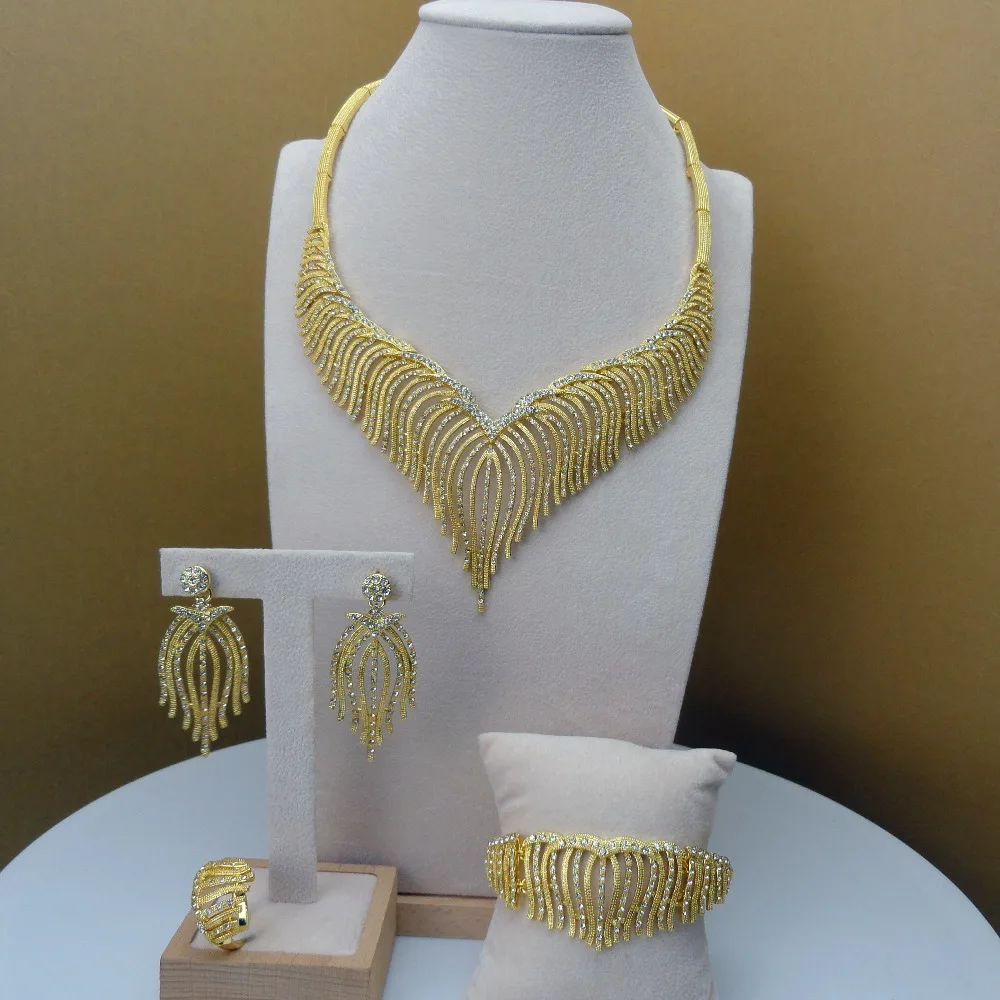 

YUMINGLAI 2019 High Quality Luxury African Lady Costume Dubai Jewelry Sets FHK5766