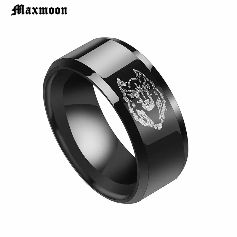 

Maxmoon Men's Fashion Stainless Steel Jewelry Cool Animal Lion Head Ring Punk Personality product for man