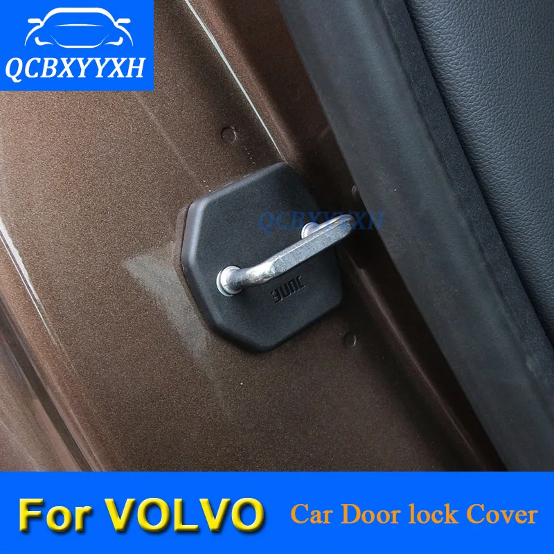 4PCSCar дверные замки Защитная крышка для Volvo S40 XC60 C30 S80 XC90 S90 V40 V60 S60 2012- автомобиля отделка дверного замка авто Крышка