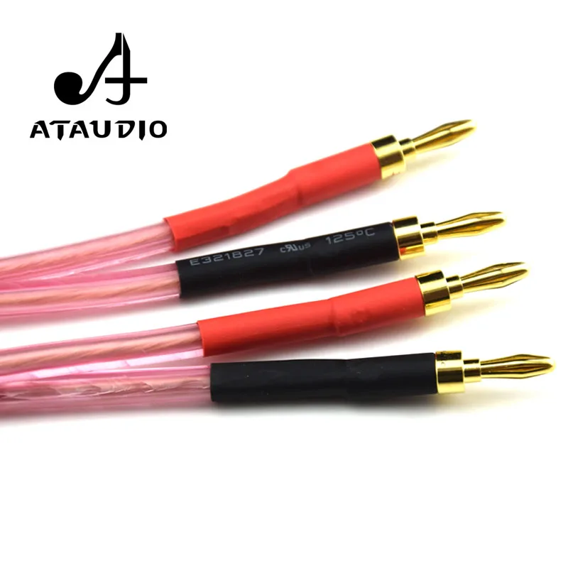 ATAUDIO один шт. HIFI динамик кабель с позолоченным банановым разъемом Чистая медь Hifi