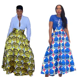 2019 Новое поступление летние пикантные модные африканские плюс размеры печати для женщин юбки для S-2XL