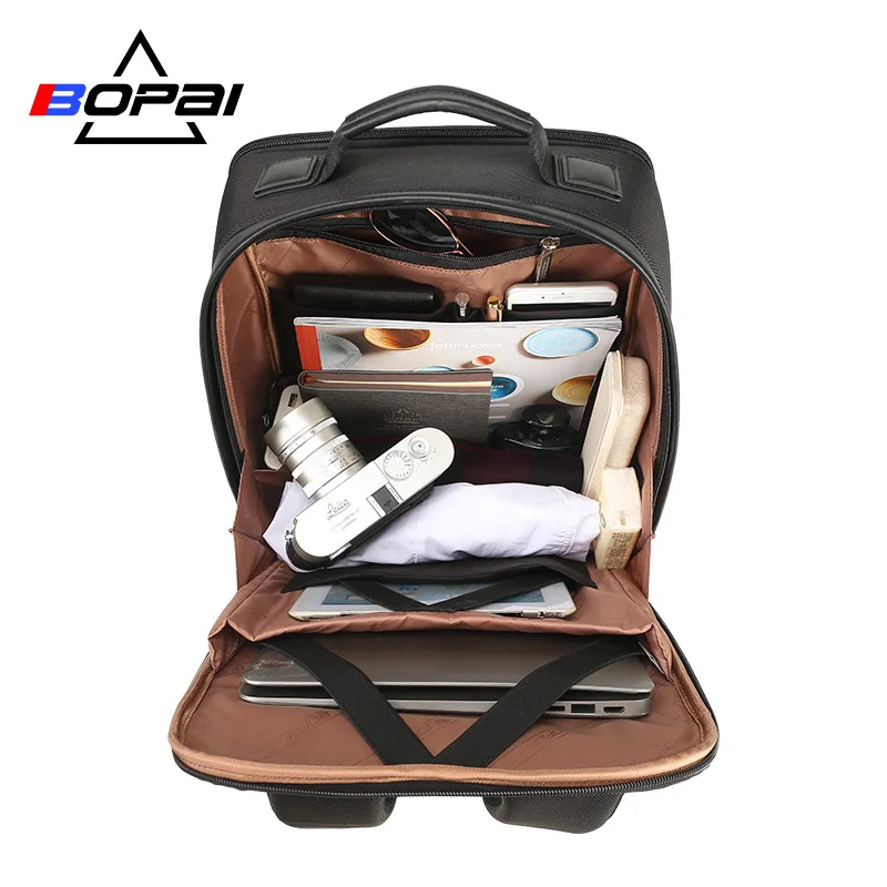 BOPAI USB Charge mochila de cuero para hombre para viaje de moda Cool escuela mochila bolsas para niños Anti robo portátil mochila 2018