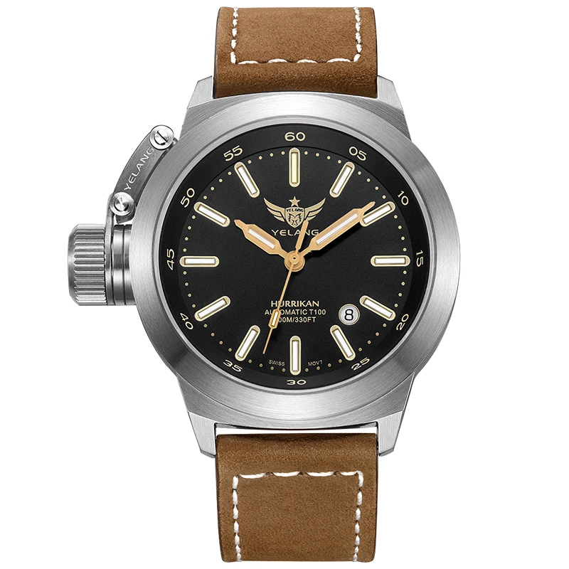 Часы YELANG V1022 T100 Tritium светящиеся армейские мужские автоматические механические