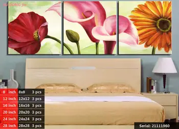

3 PIECES MODERN ABSTRACT HUGE WALL ART OIL PAINTING ON CANVAS PRINT FOR THE RED FLOWERS No FRAME Singer Classical art21111960