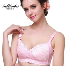 The new 2017 pure cotton and comfortable nursing bra cross lace Super breathable prevent sagging breast-feeding women underwear