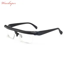 Visão foco óculos de leitura ajustável miopia óculos de olho-6d a + 3d correção de lente variável binocular lupa porta oculos