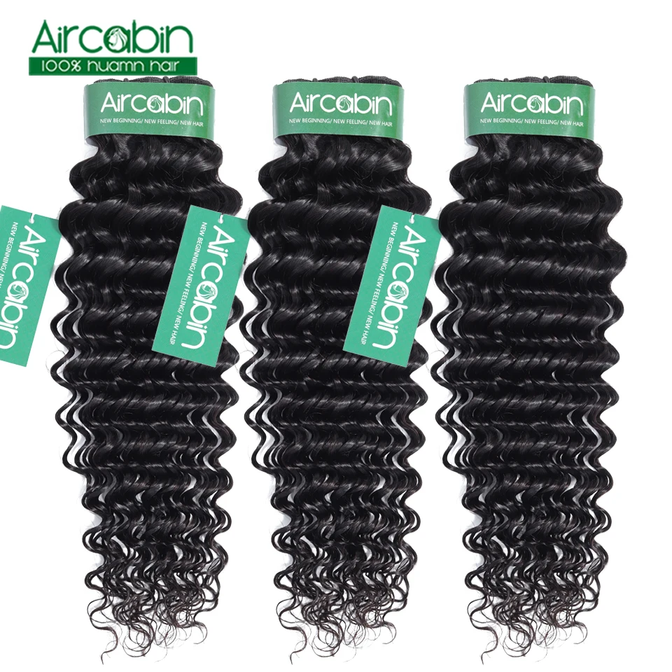 

Deep Wave Bundles Brazilian Hair Weave Bundles Natural Color Human Hair Bundles Non-Remy Hair Extensions 1/3/4 Bundles