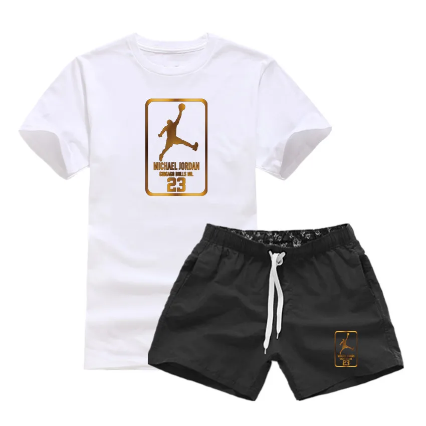 

Summer Hot Sale Men's Sets T Shirts+shorts Two Pieces Sets Casual Tracksuit Male 2019 Casual Tshirt Print Jordan 23 trousers men