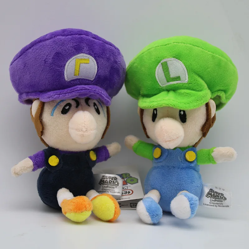 Cute Super Mario luigi Soft Plush Toys Q Version Baby Mario Bros Dolls Gift for Kids High Quality 14cm 4pcslot  (9)