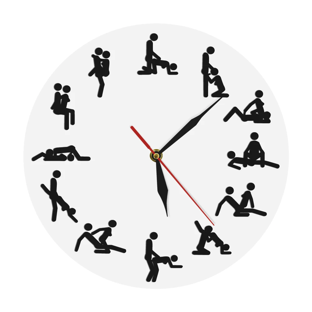 1 шт. Kamasutra современные настенные часы персонализированные настенные часы домашний декор 24 часа озорные сексуальные позиции взрослые настенные часы