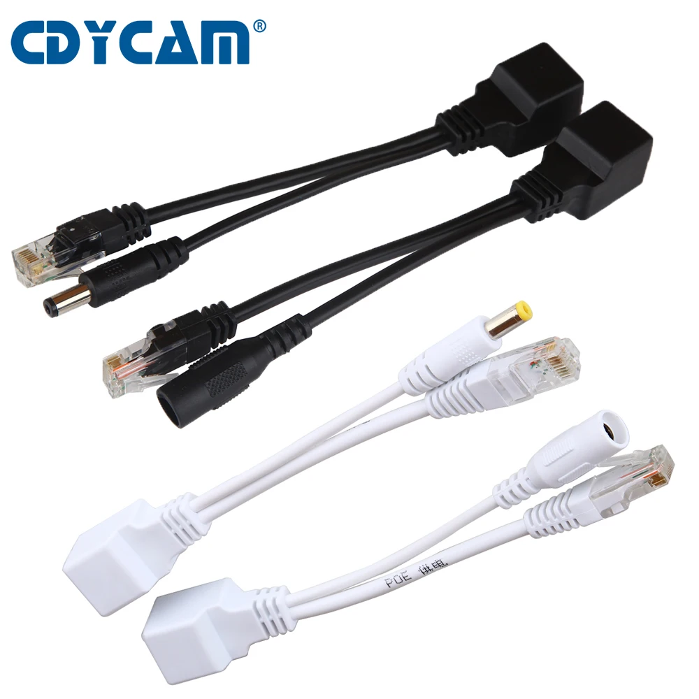 

Cdycam POE Cable Passive Power Over Ethernet Adapter Cable POE Splitter RJ45 Injector Power Supply Module 12-48v For IP Camea