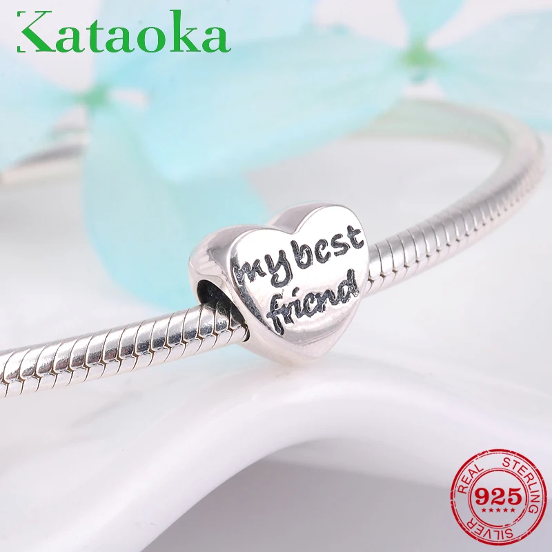 

Fashion friendship Charms 925 Sterling Silver best friend beads Fit Original Pandora Bracelet Jewelry making fashion 2018