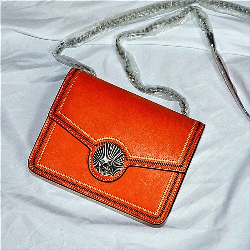 

EUMOAN New first layer cowhide handbag exquisite retro bag vegetable tanned leather bag handbag
