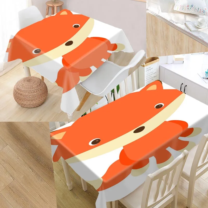 

The Fox Custom Table Cloth Oxford Fabric Rectangular Waterproof Oilproof Table Cover Family Party Tablecloth