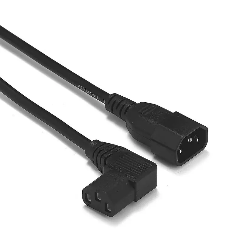

2pcs 2m IEC C13 to C14 Mains Angle Right Power Extension Cord 18AWG C13 C14 Power Cable For PDU PSU Dell PC Computer Monitor TV