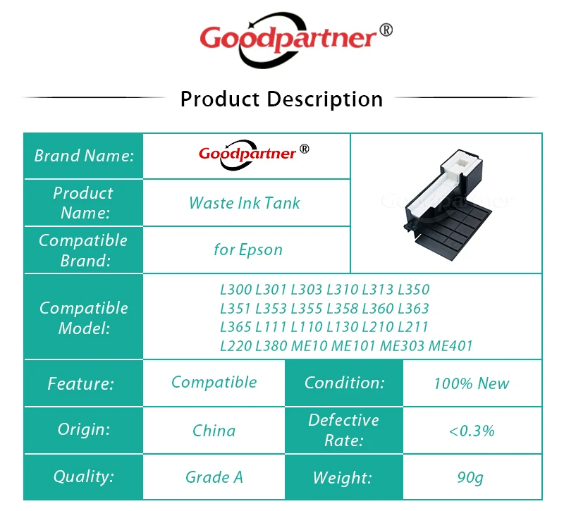 2X отработанных чернил PAD для Epson ME10 ME101 ME303 ME401 L365 L313 L310 L380 L363 L130 L111 L110 L210 L211 L220 коллектор