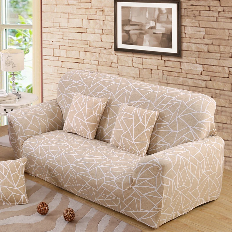 Beige Sofa Cover Stretch For living Room Copridivano ...