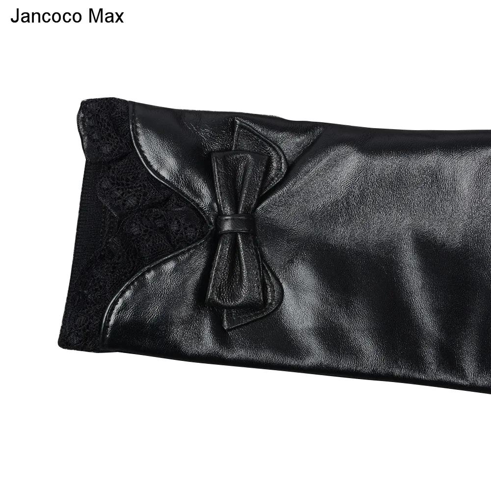 Jancoco Max 2019 натуральная кожа длинные перчатки Модные кружевные рукавицы без