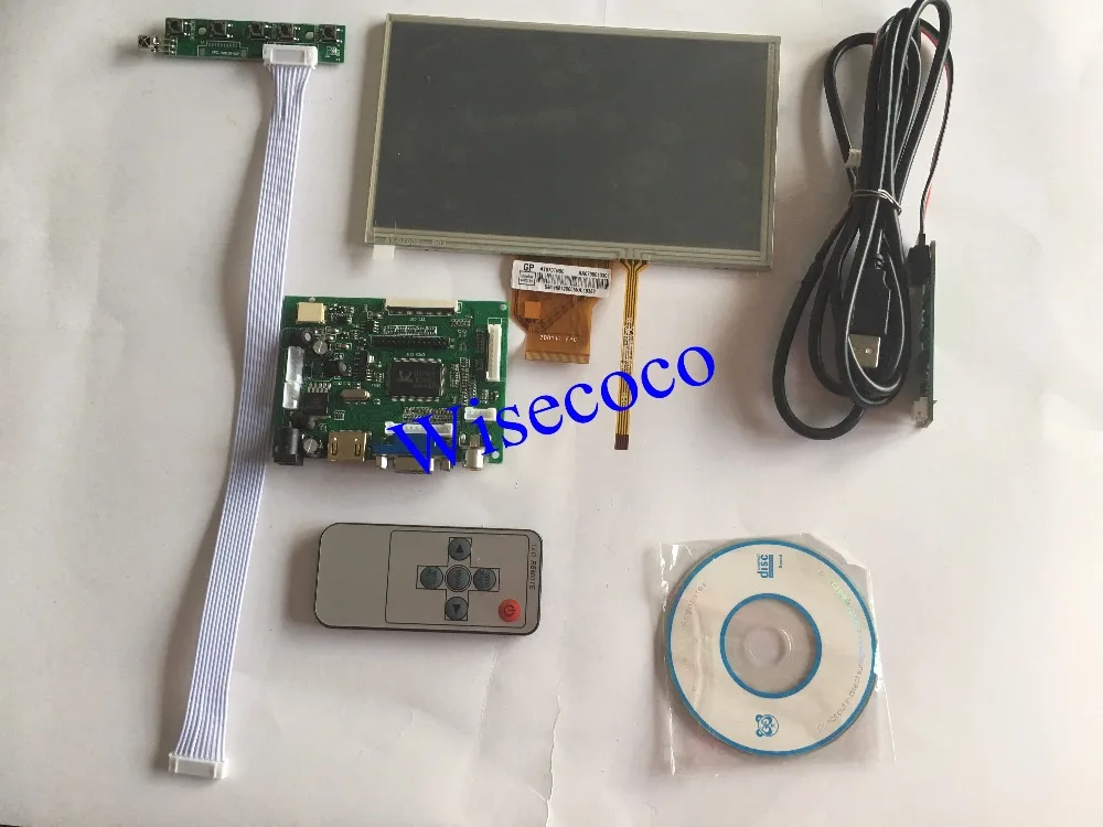 for INNOLUX 7 inch Raspberry Pi LCD Touch Screen Display TFT Monitor AT070TN92 with Touch screen Kit HDMI VGA Input Driver Board