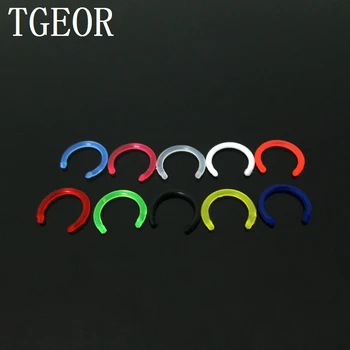 

Hot wholesale body jewelry parts 80pcs 1.2*8mm colors acrylic flexible piercing horseshoe BCR shaft free shipping