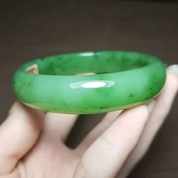 

J39#Russian material and Tian Yu ice bottom apple green jasper bracelet