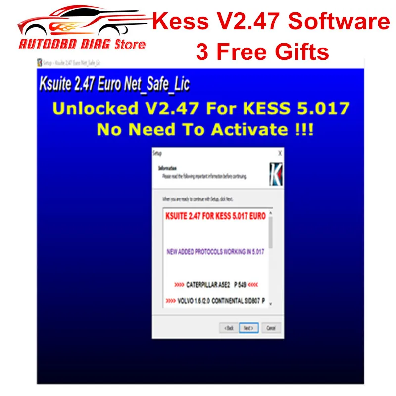 

Unlocked Ksuite V2.47 Software Online For RED KESS V2 V5.017 Unlimited SW 2.47 Add More Car&Protocol OBD2 ECU Chip Tuning Tool