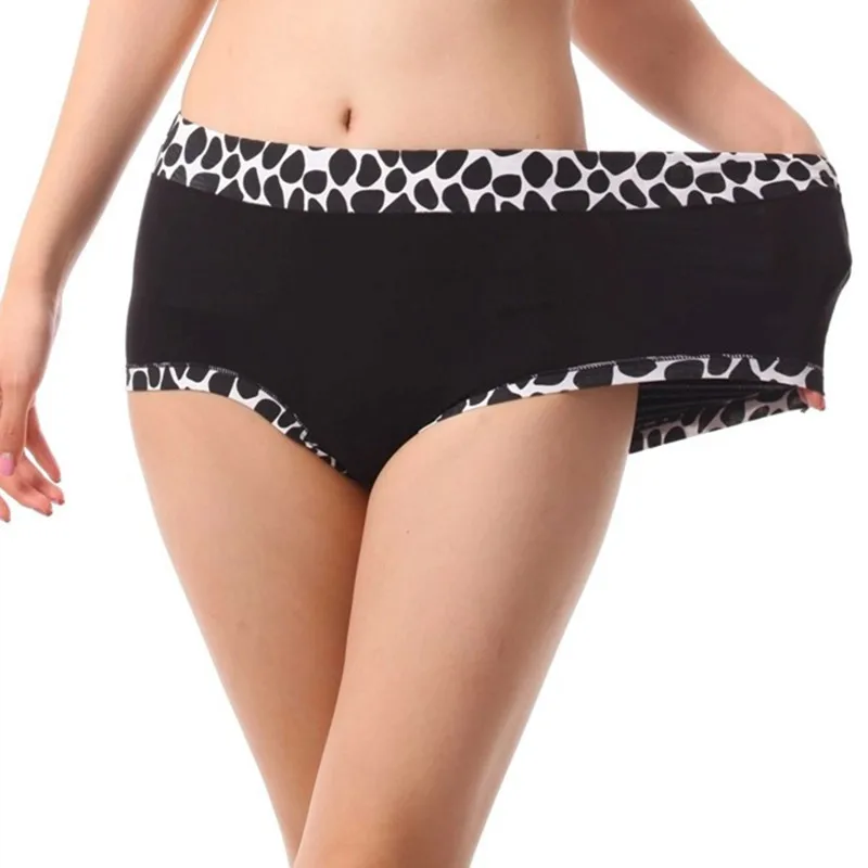 

Sexy Lingerie Briefs Women bamboo Stone Pattern women's Panties Plus Size 6XL 100kg Tall waist Big size Mother Underwears