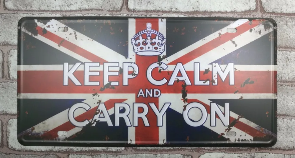 

1 pc keep Calm And Carry on UK Britain plaques Tin Plate Sign plate wall man cave Decoration Metal Art dropshipping Poster metal