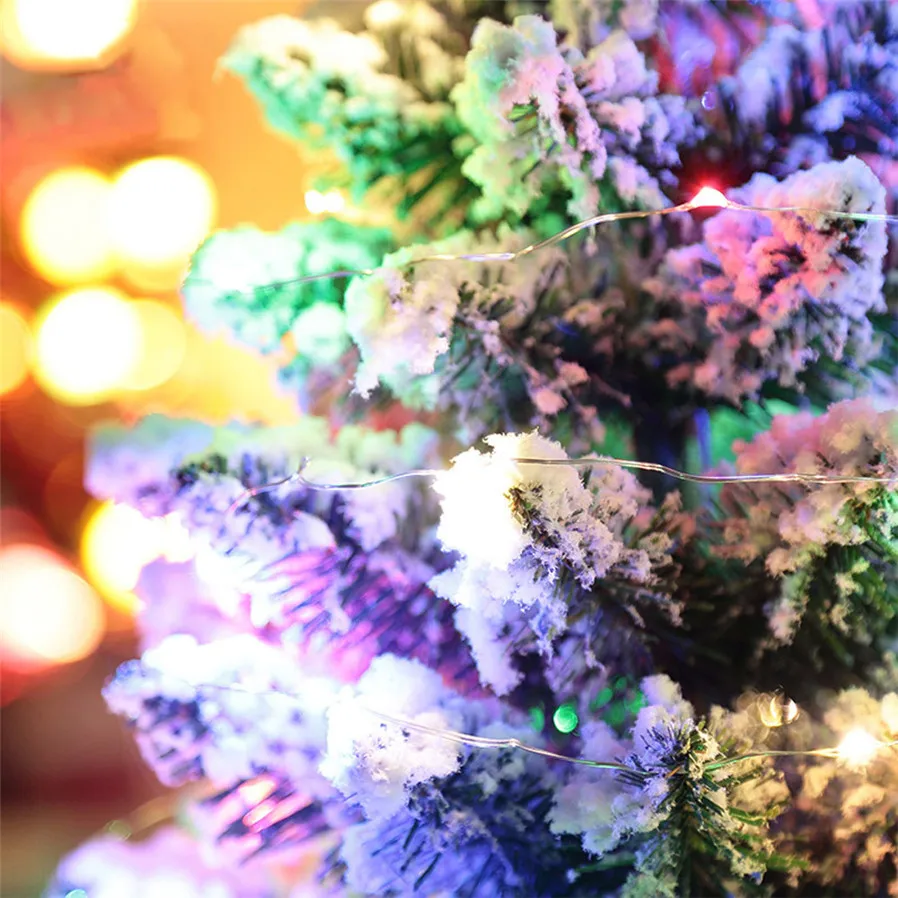 Для грядущих рождественских дней искусственный стекающийся снег рождественская елка СВЕТОДИОДНЫЙ многоцветный свет украшения для окна праздника#0724 C