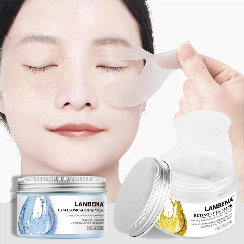 

50pcs/bottle LANBENA eye patches Hyaluronic acid Eye Care moisturizing anti-aging eye mask sleep patches mascaras de dormir