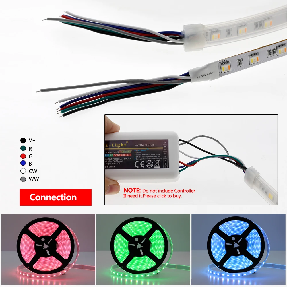 Светодиодная лента RGBCCT 5050 12 В/24 В 5 цветов в 1 чипы RGB + WW CW 60 светодиодов/м м/лот RGBW